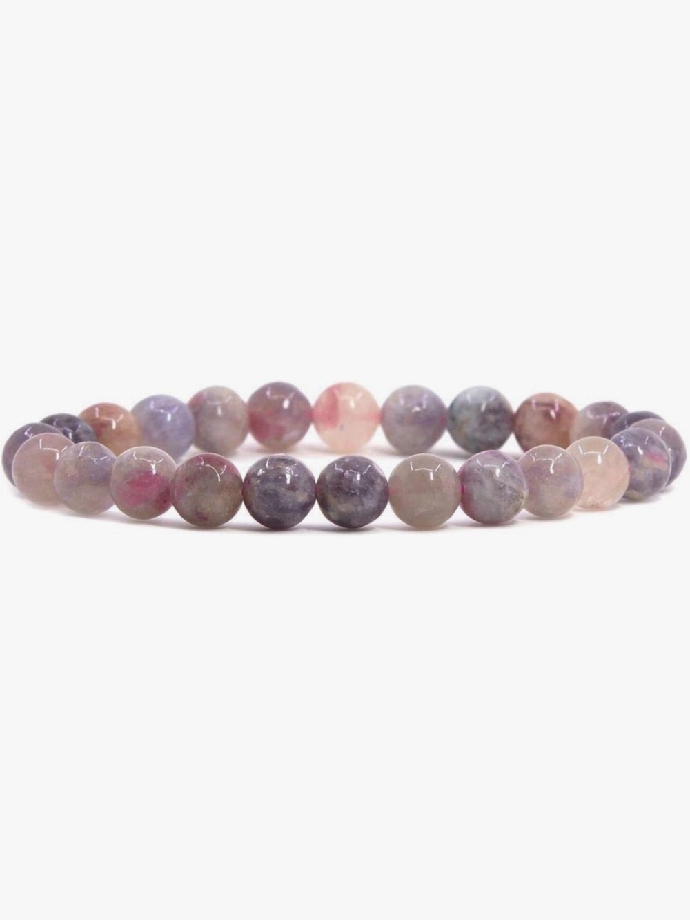 NEW Pink Tourmaline 8mm Round Beads Stretch Bracelet 7 Inch
